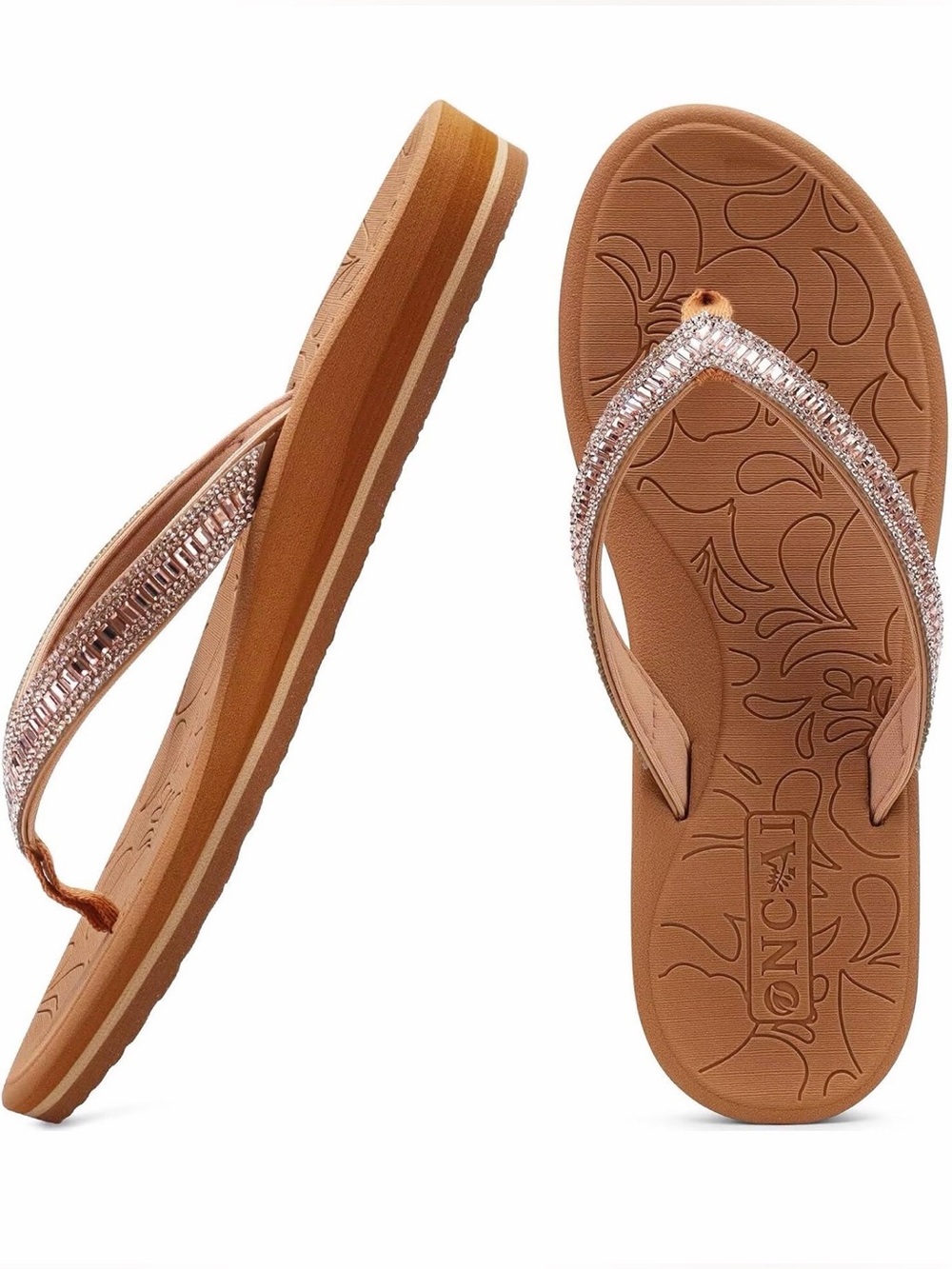 Oncai Women’s Flip Flop Rubber Sole Size 6.5